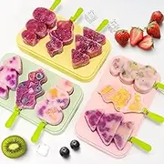 Li & Zhao Green Silicone Toddler Popsicle Molds with Sticks - Mini Popsicle Maker for Kids Ice Cream Molds