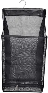 Dirty Clothes Hamper | Foldable Hanging Clothes Storage Basket | Front See-Through Mesh Hanging Laundry Bag with Rotating Hanger for Wall or Bathroom