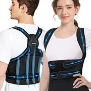 Back Brace Posture Corrector for Men Women Adjustable Full Back Support, Shoulder Straightener, Upper Lower Back Pain Relief - Scoliosis, Hunchback, Hump, Tho