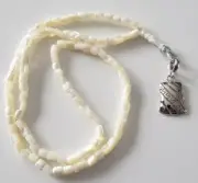 New Cream & Silver Mother Of Pearl TASBIH MISBAHA SUFI ROSARY WORRY 99 BEADS