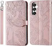 [CXTcase] for Samsung Galaxy A16 5G Case PU Leather Folio Flip Cover with Card Slots, Magnetic Wallet Phone Case for Samsung Galaxy A16 5G - Rose Gold