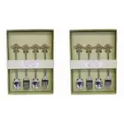 2x 4pc Metal Bee 14.5cm Fork & Spoon Cutlery Utensil Set Tableware Gold/Silver