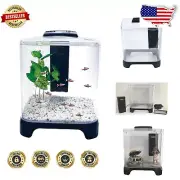 Elegant 1.5 Gallon Betta Fish Tank Kit with LED Light & Integrated Filter