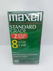New Sealed Blank Maxell Video Cassette Premium Grade VHS T-160 Tape For VCR