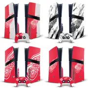 NHL DETROIT RED WINGS VINYL SKIN DECAL FOR SONY PS5 PRO DISC EDITION BUNDLE