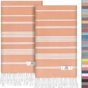 Hand Towels - Set of 2 | 18" x 30" - Decorative Turkish Hand Salmon Sultan