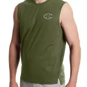 NEW Champion Tank Top Logo Athletic Mesh Tech Fabric Olive Green Mens Small