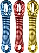 PMS 20m Steel Wire Core Clothes Line Rope Extra Strong Washing Laundry Line for Outdoor Garden Rotary Dryer Airer Replacement Cord, Assorted: Yellow, Red Or Blue, 20m Length (869084)