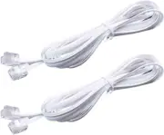 White 15-Feet Telephone Extension Cord Cable Male to Male RJ11 6P2C Pin Plug Lin