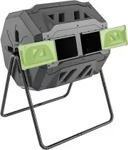 Compost Tumbler 43-Gal Garden Compost Bin from BPA Free Green