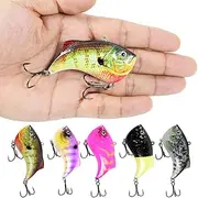 5 Pack Realistic 3D Eye Fishing Lures, 65mm 14g ABS Plastic with Size 6# Treble Hooks, Vibrant Colors in Clear Storage Box for Effective Angling