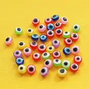 50 Evil Eye Beads High Quality Resin with Bright Colors BD126