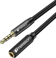 T Tersely 3.5mm Gold-Plated 1M/3.3FT Audio MIC 4-Pole TRRS Extension Cable Aux Cord, [1 Pack] Nylon Braided Male to Female for Headphones,Car Home Stereos,Speaker,iPod,Samsung,Sony,Tablets & More