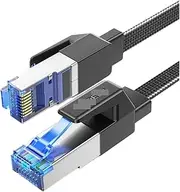 CAT8 Ethernet Cable 40Gbps 2000MHz CAT 8 Networking Cotton Braided Internet LAN Cord Fit Fit for Laptops PS 4 Router RJ45 Cable (Color : Cat 8 Flat Cable, Size : 10m)