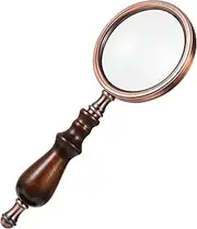 ELAYARD 1Pc Retro Handheld Magnifying Glass Optical Lens Home Learning Magnifier for Reading Books Stamps Insects and Nature Exploration