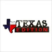 1PC Map+Flag Black&Red 3D Texas Edition Universal Emblem Decal for Car/Truck/Van