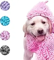 Dog Microfiber Drying Towel - Ultra Absorbent, Super Soft, Quick Drying & Machine Washable Pet Bath Towel 35cm*60cm (Pink)