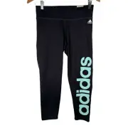 Adidas Climalite 3/4 Length Mix Fab Logo Linear Tights Women's Medium