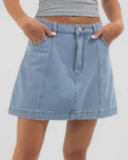 [Country Denim] Country Denim Women's Lucy Denim Skirt in Light Blue Size 2 2 Light Blue