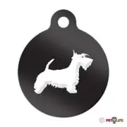 Scottish Terrier Engraved Keychain Round Tag w/tab v2 scottie Many Colors