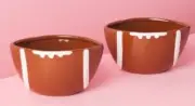 Football! Rae Dunn: Set of 2 "OFFENCE" "DEFENCE" Ceramic Bowls- Great For Dips!