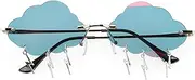 [CATIEBYE] Cloud Sunglasses Daisy Sunglasses Shades Party Sunglass Blue Camera Clear Ladies Sunglasses Rimless Frame Rave Sunglasses Polarized Heart Shaped Sunglasses Trendy Ray Red