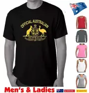 Official Australian Funny t shirts Aussie Men's Ladies Australia crest Tee