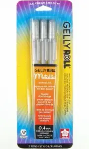 Sakura Gelly Roll Pen - Waterproof Gel Ink Pen - 3PC Set - Metallic Silver 57386