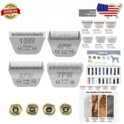Versatile 4-Piece Wide Dog Grooming Blades Set for Andis, Oster & Wahl Clippers