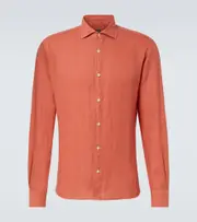 [Fedeli] Fedeli Linen Oxford shirt UK 16 orange