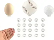Small Clear Display Stand Ring Holder | 20 PCS (0.39 inches) | Round Beveled Pedestal for Dragon Ball Golf Ball, Baseball, Egg, Spheres, Marble, Hold Up to 10lb, Perfect for Small Balls Collections