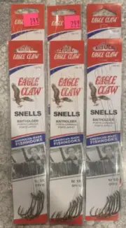 6 Packs Eagle Claw Snell Baitholder Size 1/0