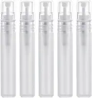 KINBOM 5pcs 8ml Perfume Atomizers Refillable, Matte Plastic Small Spray Bottles for Travel Fine Mist Empty Spritzer Bottles for Hair Face Plants (White)