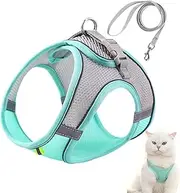 Kitten Harness and Adjustable | Cat Harness and Set for Walking Escape Proof | Adjustable Cat Vest Harness for Kittens, Breathable Kitten Harness with Reflective Strips and Easy Control