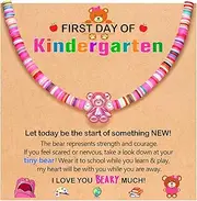 [ORISPRE] Colorful Teddy Bear Necklace for Girls Kindergarten Back to School Gifts