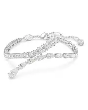 Swarovski Matrix Mixed Cut Crystal Bracelet in Rhodium Plated