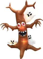 7ft Gemmy Airblown Inflatable Prototype Halloween Ghost Trio in Tree #226844