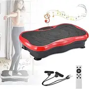 Vibration Platform, Exercise Fitness Machine with Remote Control, LCD Screen Display, Whole Body Workout Vibration Fitness Platform Massage Machine for Home Training and Shaping, 99 Levels Red