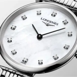 LONGINES 浪琴嘉嵐系列真鑽女錶 白色珍珠母貝(L42094876)x24mm