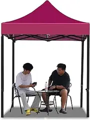 Pop Up Canopy Tent Easy Up Instant Outdoor Gazebo Height Adjustable Waterproof Portable Shelter Tents Sun Shade for Beach, Parties, Markets(Burgundy,3x3m)