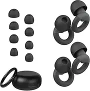 JUSTRVN Ear Plugs for Sleeping, 2 Pairs of Reusable Earplugs for Noise Reduction 25dB-30dB with 8 Ear Tips, Soft Hearing Protection Ear Plugs for Concert,Noise Sensitivity, Study & Work