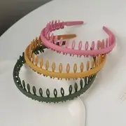 Set of 3: Headband 15 - Army Green & Yellow & Fuchsia - One Size