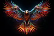 Eagle Psy UV tapestry, Blacklight Reactive, Psychedelic Wall Hanging, DMT Art