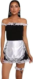[JINZIJINYU] Women Sexy Lingerie Bodysuit Maid Maid Cosplay One Shoulder Temptation Suit