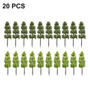 20 Pcs Tower Shaped Green Trees Model Train Wargame Diorama Layout HO OO Scale