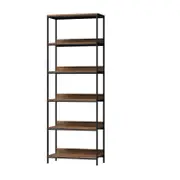 Oikiture Display Shelf 5 Tier Bookshelf Storage Shelves Black and Walnut