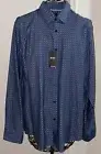 Hugo Boss Men’s Blue Geometric Pattern Y2K Shirt Size XL - NWT $138