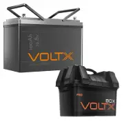 1* VoltX 12V 100Ah Lithium Battery LiFePO4 1* 12V VoltX Battery Box 2 USB Socket
