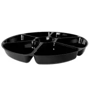 Fineline D16070.BK, 16-inch 7-Compartment Platter Polystyrene Deep Tray, 12/CS