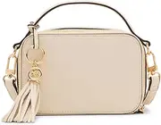 [Anne Klein] Womens Camera bag with convertible strap, Parchment, Parchment, Small